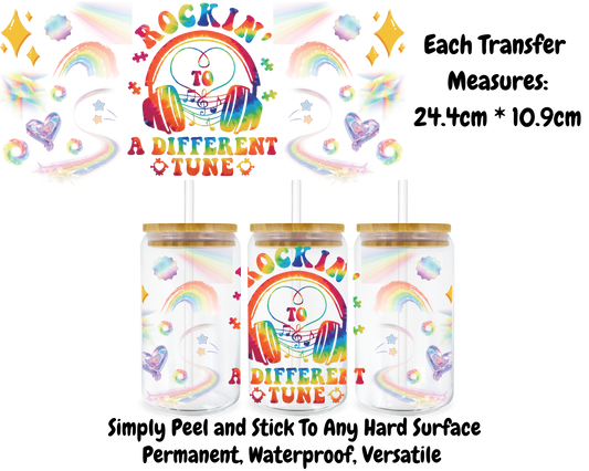 Rockin' To A Different Tune  - 16oz UV DTF Transfer