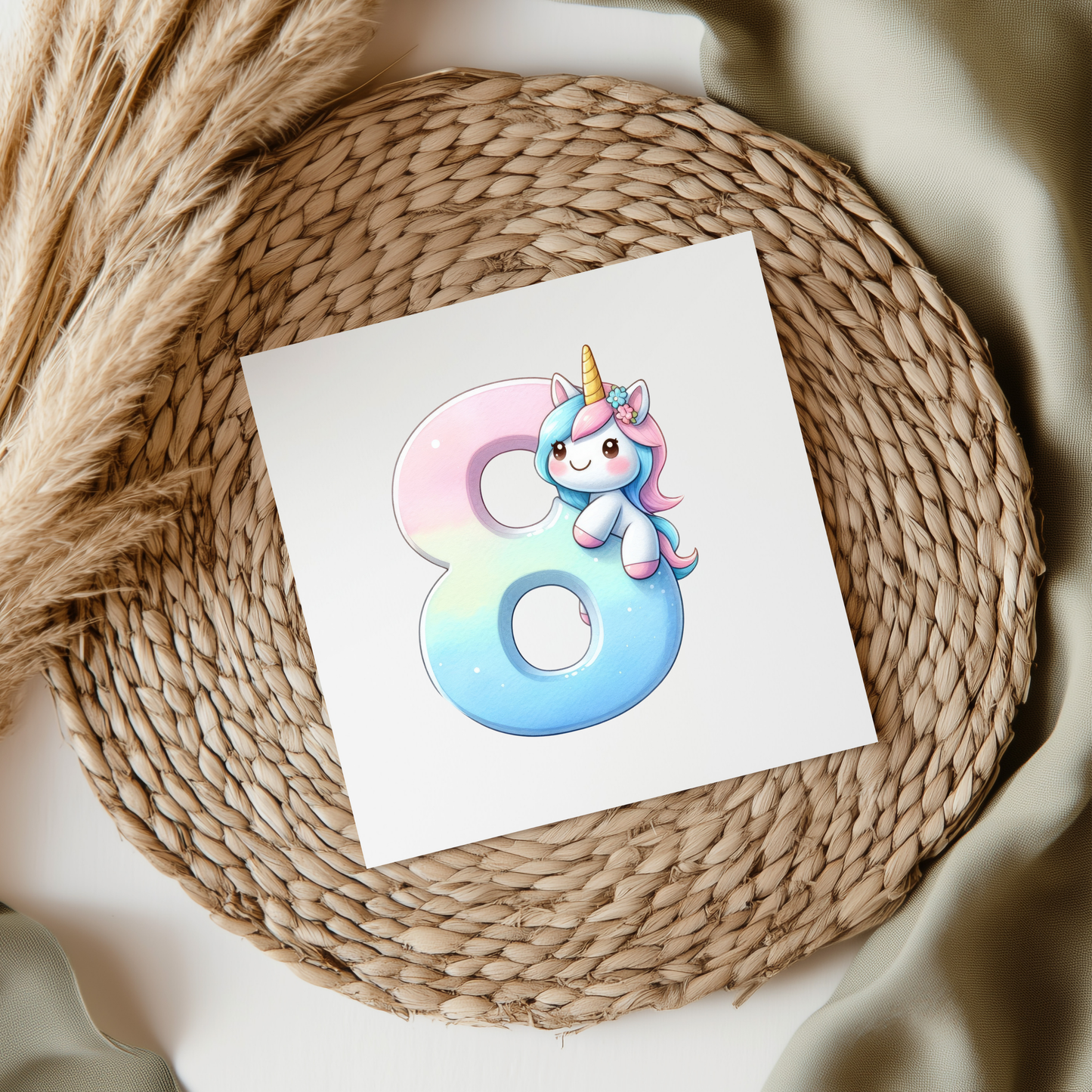 Unicorn Letters & Numbers UVDTF Transfer