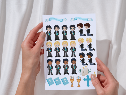 A4 Communion Boys UVDTF Sheet of Transfers