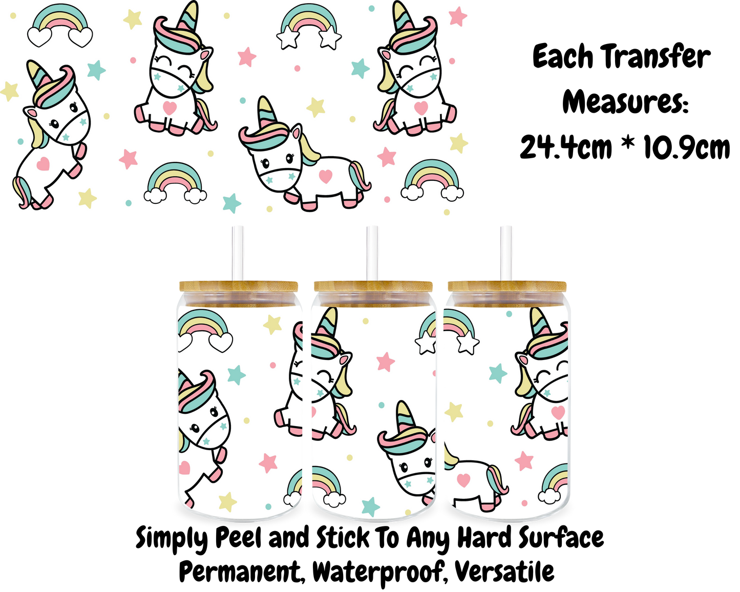 Unicorns - 16oz UV DTF Transfer