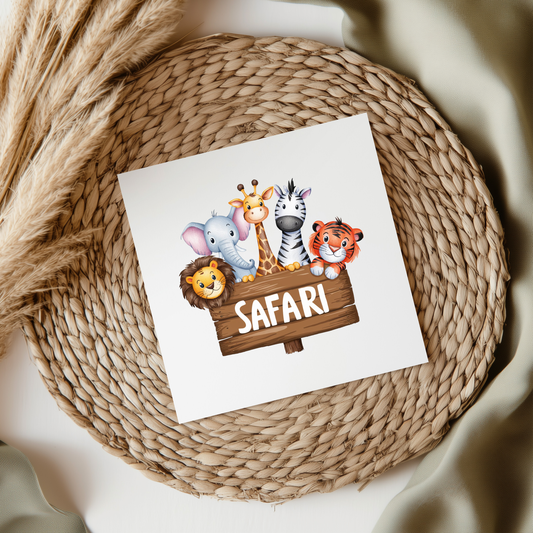 Safari Animals UVDTF Transfer