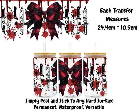 Halloween Knives And Bow - 16oz UV DTF Transfer