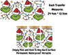 Red Grinch Face With Lights - 16oz UV DTF Transfer