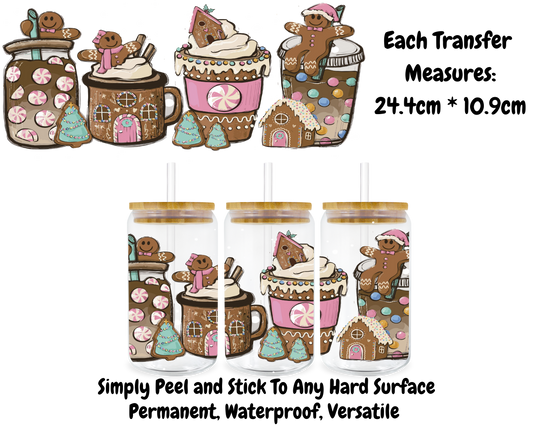 Gingerbread Mugs - 16oz UV DTF Transfer