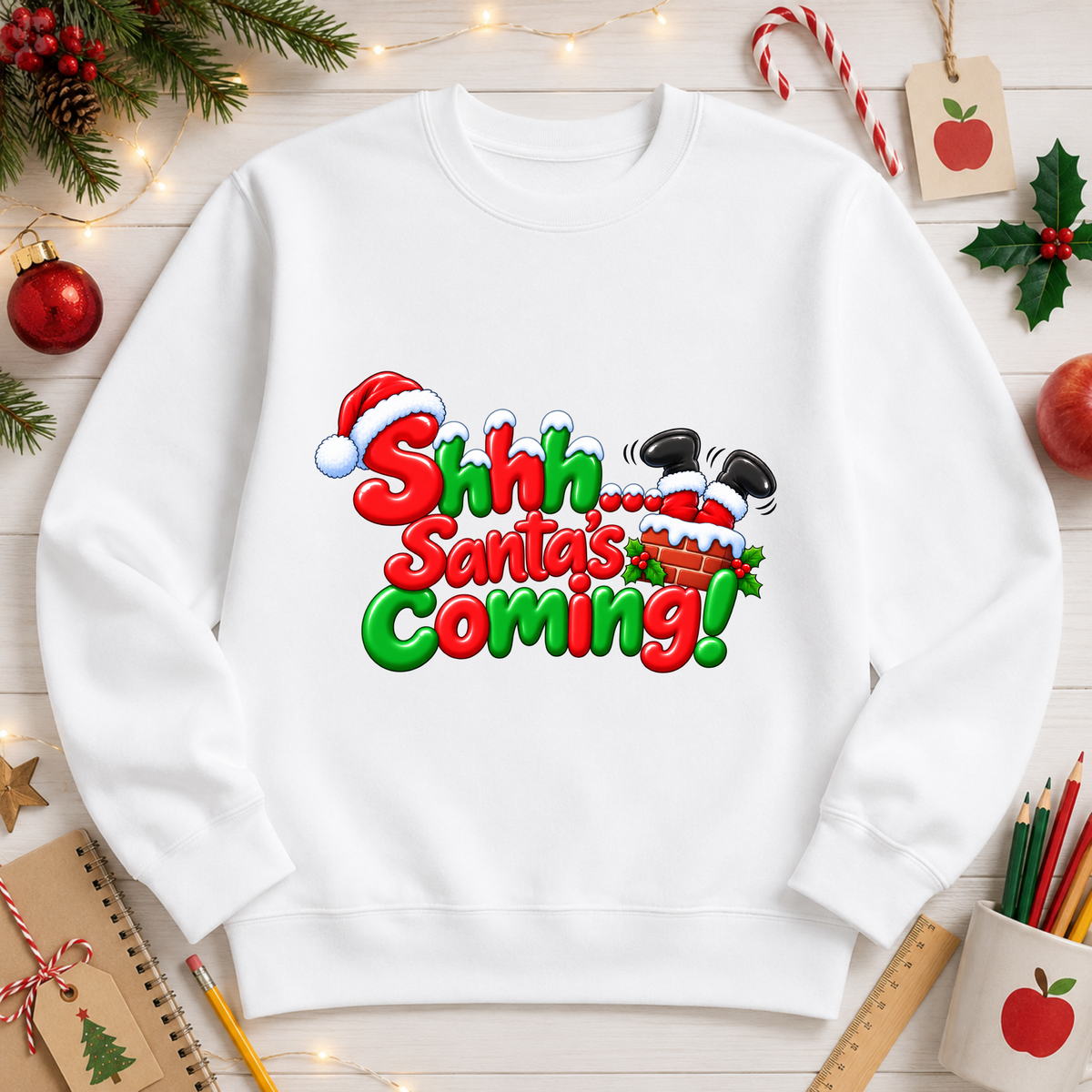 Shh Santa's Coming DTF Transfer