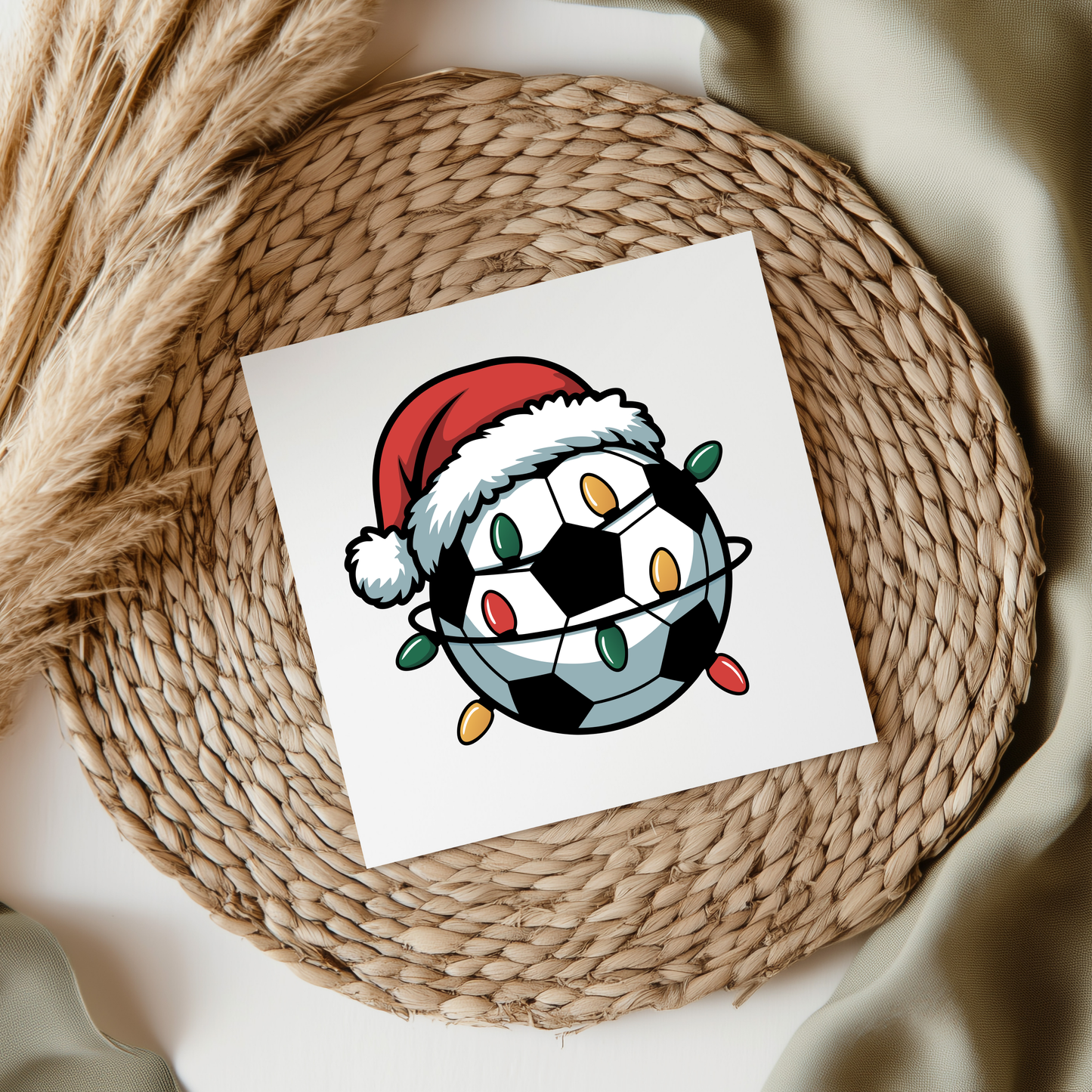 Soccer Ball in Christmas Lights UVDTF Transfer