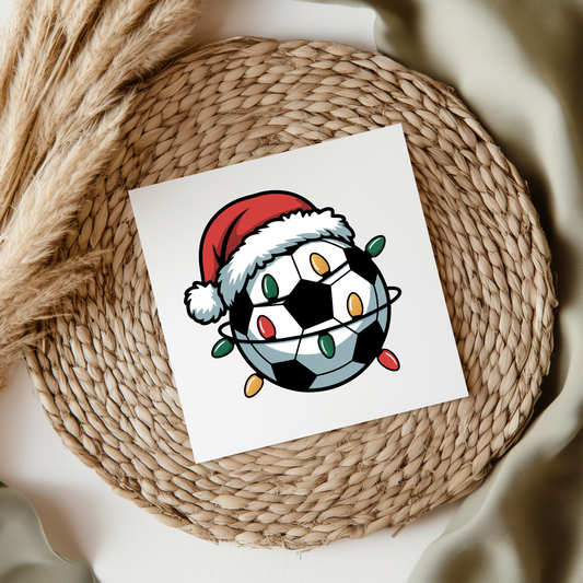 Soccer Ball in Christmas Lights UVDTF Transfer