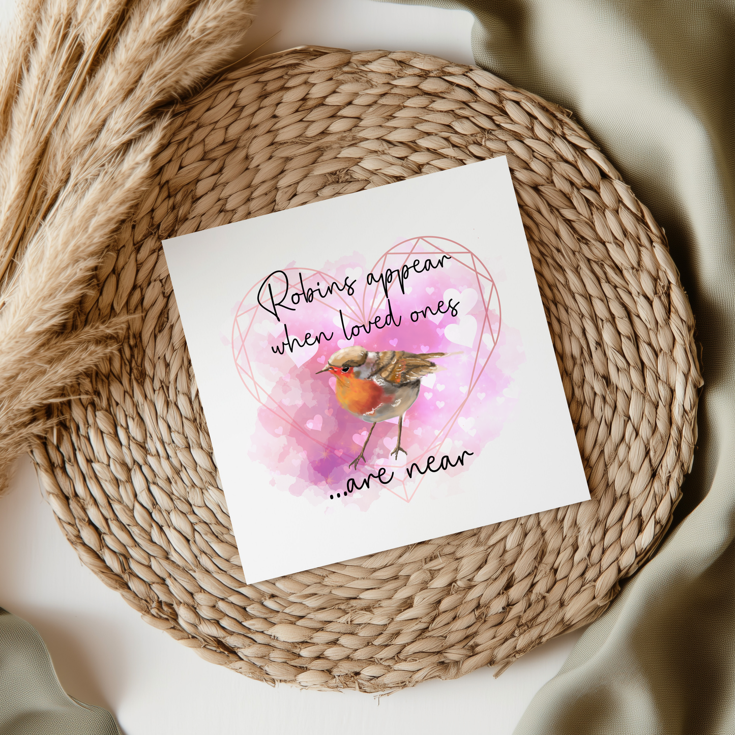 Pink Heart Memorial Robin UVDTF Transfer