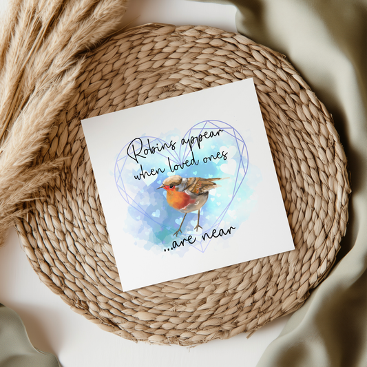 Blue Heart Memorial Robin UVDTF Transfer