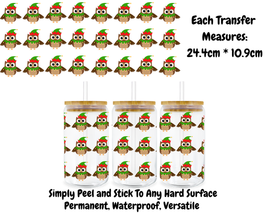 Christmas Owls - 16oz UV DTF Transfer