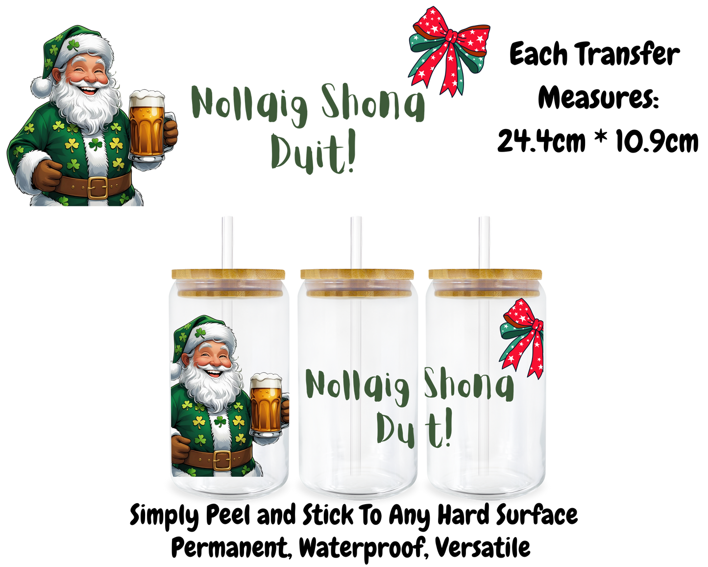 Nollaig Shona Duit! - 16oz UV DTF Transfer