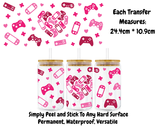 Pink Gamer - 16oz UV DTF Transfer