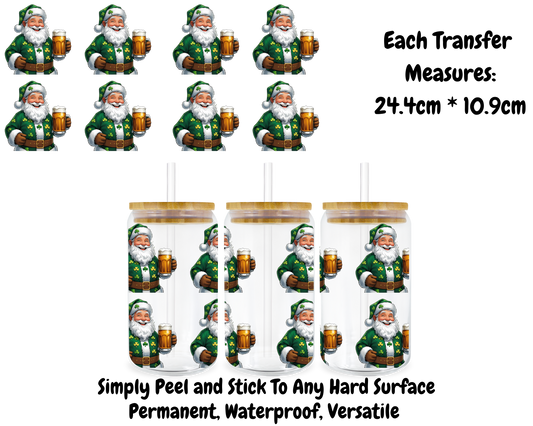 Irish/Green Santa - 16oz UV DTF Transfer