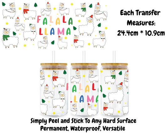 Falala Llama Christmas - 16oz UV DTF Transfer