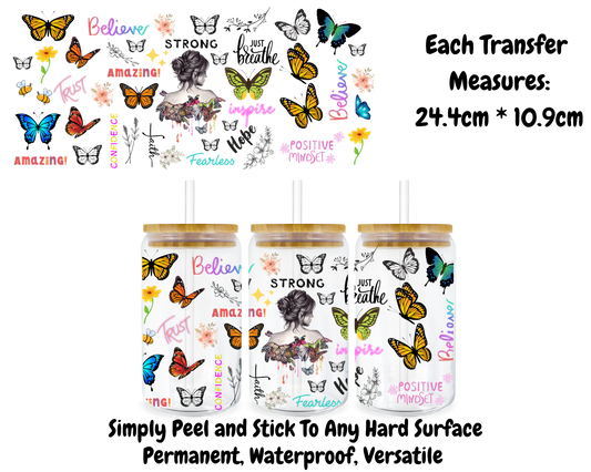 Butterfly Positivity - 16oz UV DTF Transfer