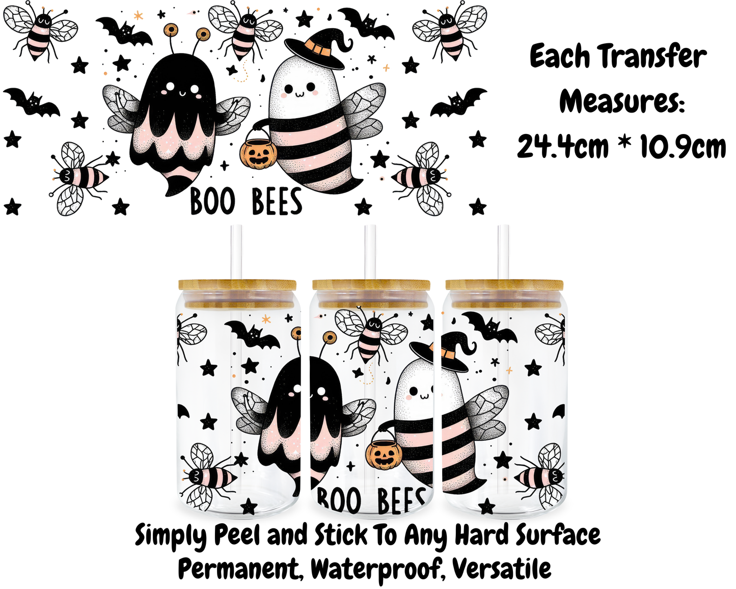 Boo Bees - 16oz UVDTF Transfer