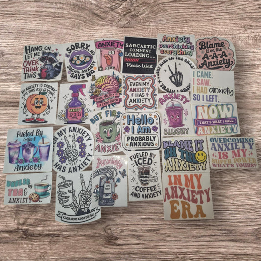 *Limited Edition* Bundle of all 25 Anxiety related UV DTF Decals