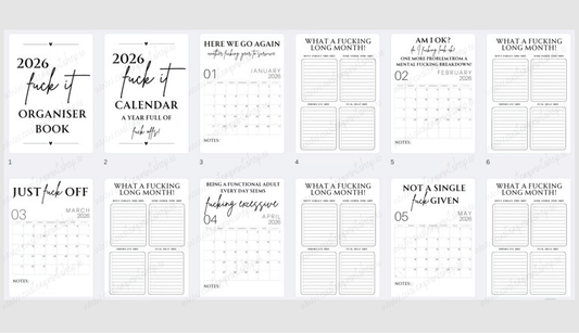 DIGITAL FILE - 2026 Fuck It Calendar/Organiser Book