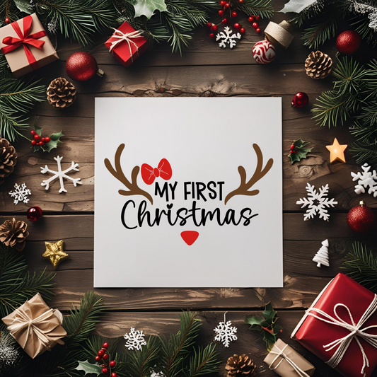 My First Christmas (Girl) UV DTF Transfer
