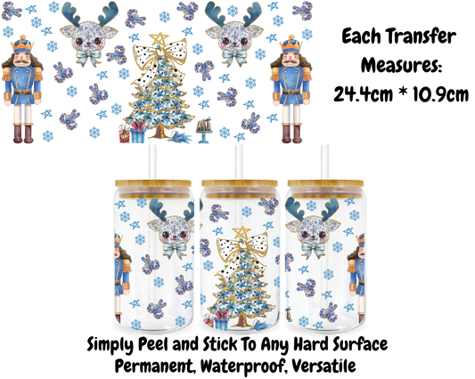 Blue Nutcracker - 16oz UV DTF Transfer