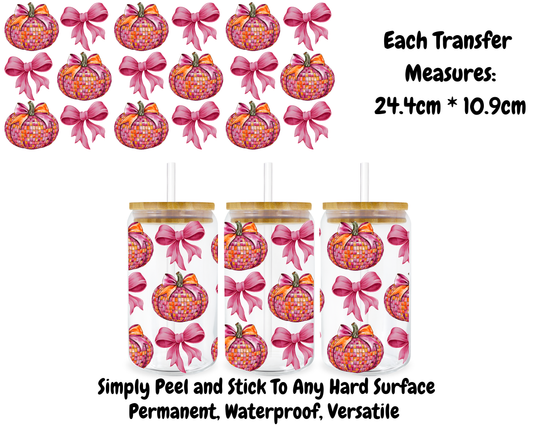 Cute Pumpkins & Bows - 16oz UVDTF Transfer