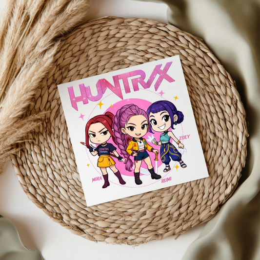 KPop Demon Hunters Pink Huntrix UVDTF Transfer