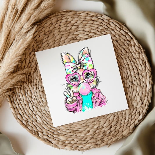Bubblegum Easter Bunny UVDTF Transfer