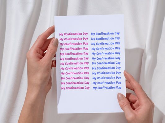 My Confirmation Day Text x24 UV DTF Decal