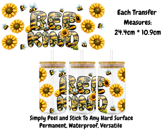 Bee Kind - 16oz UV DTF Transfer