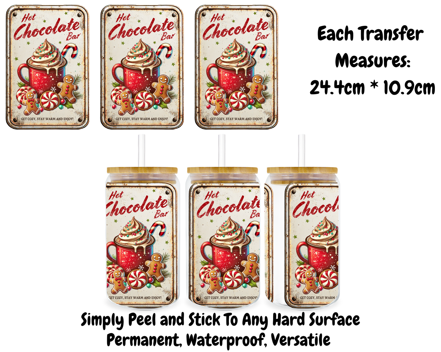 Hot Chocolate Bar - 16oz UV DTF Transfer