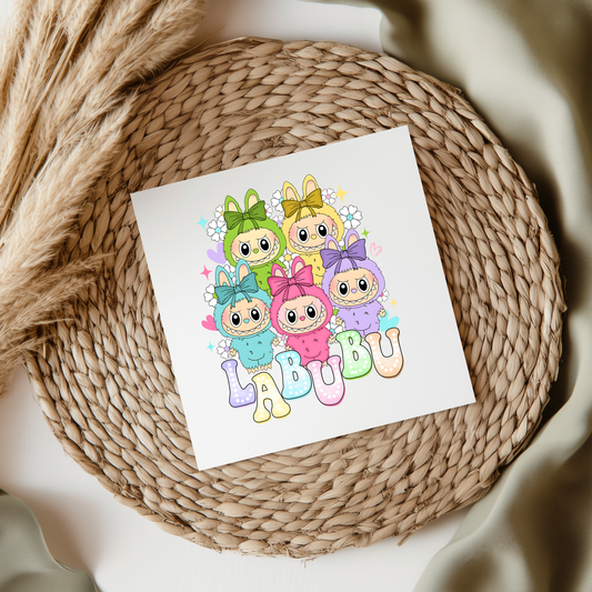 Pastel Fluffy Monster UV DTF Transfer