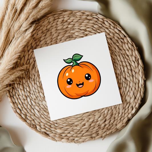 Smiley Face Pumpkin UV DTF Decal