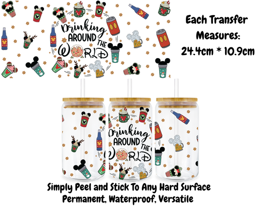 Drinking Around The World - 16oz UVDTF Transfer