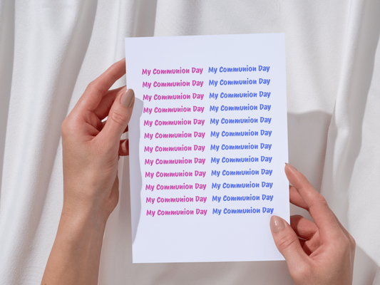 My Communion Day Text x24 UV DTF Decal