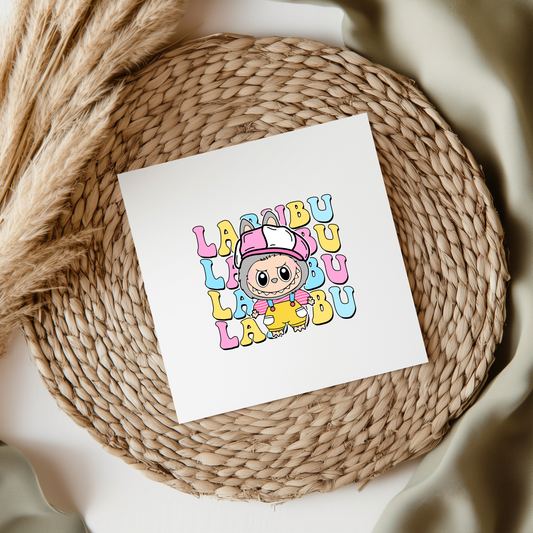 Fluffy Monster wording UV DTF Transfer