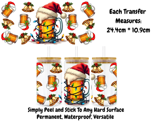 Christmas Beer - 16oz UV DTF Transfer