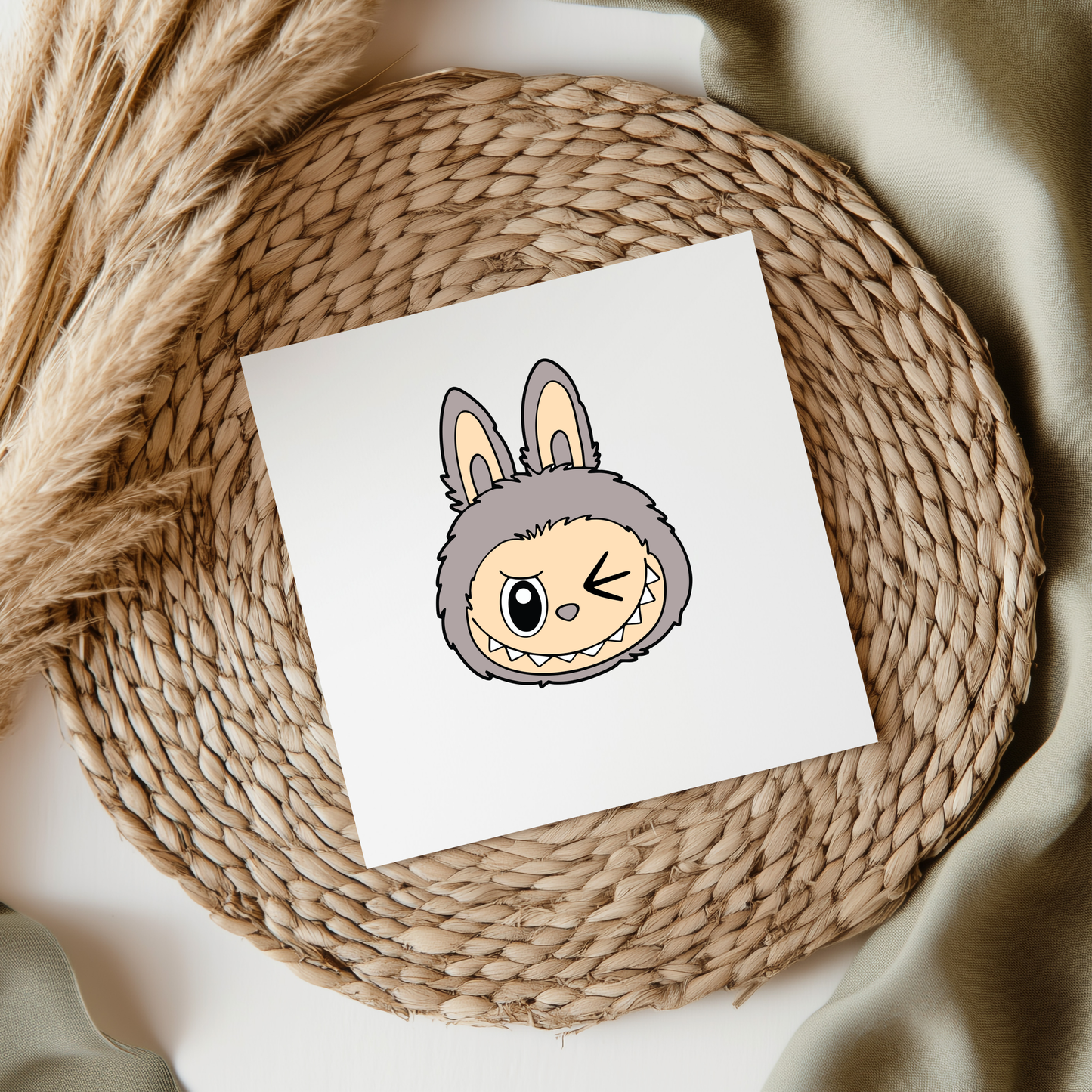 Fluffy Monster Face UV DTF Transfer