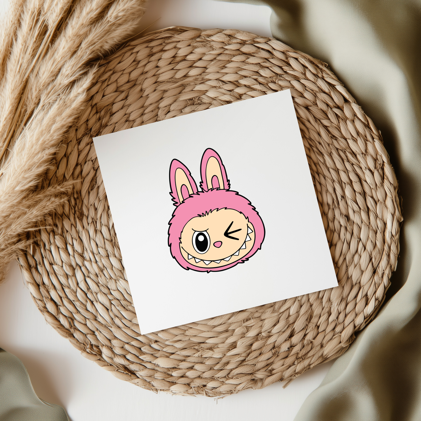 Fluffy Monster Face UV DTF Transfer