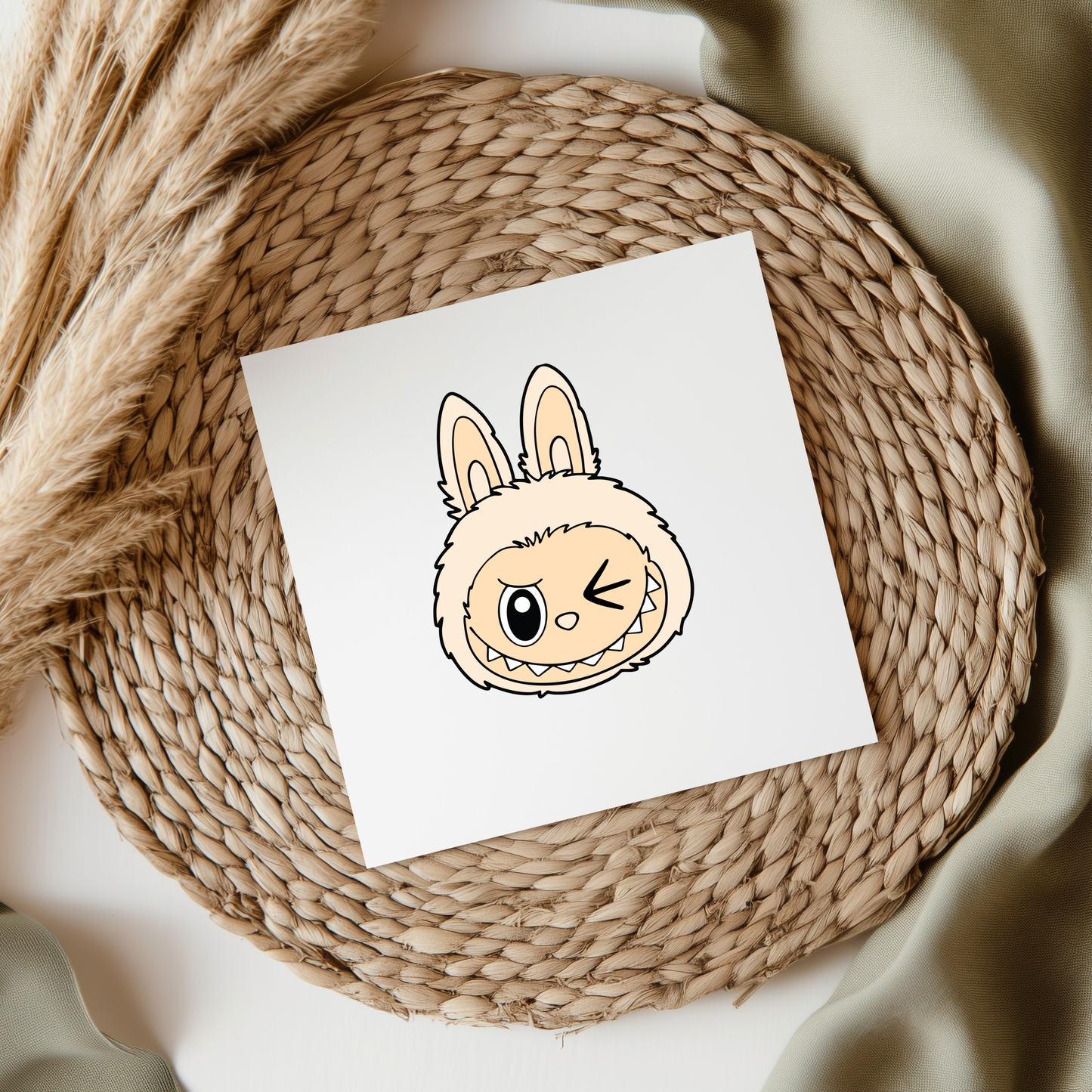 Fluffy Monster Face UV DTF Transfer