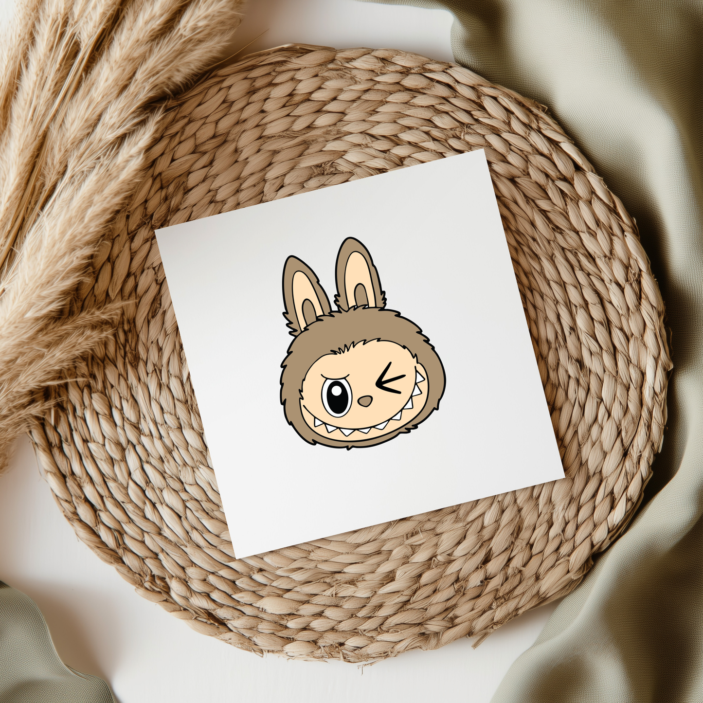 Fluffy Monster Face UV DTF Transfer