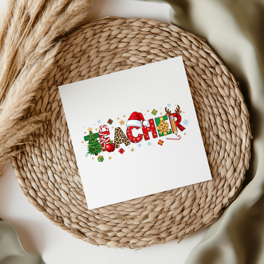 Christmas Teacher UVDTF Transfer
