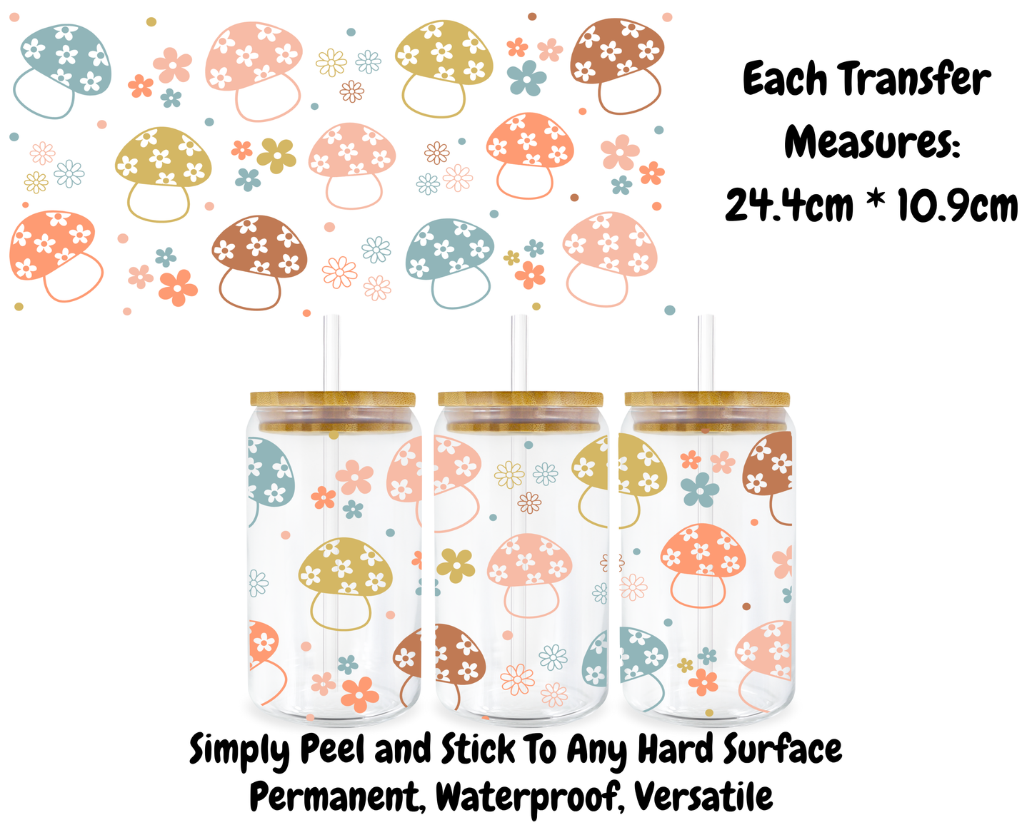 Mushrooms - 16oz UV DTF Transfer