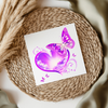 Pink Heaven Heart With Butterfly UVDTF Transfer