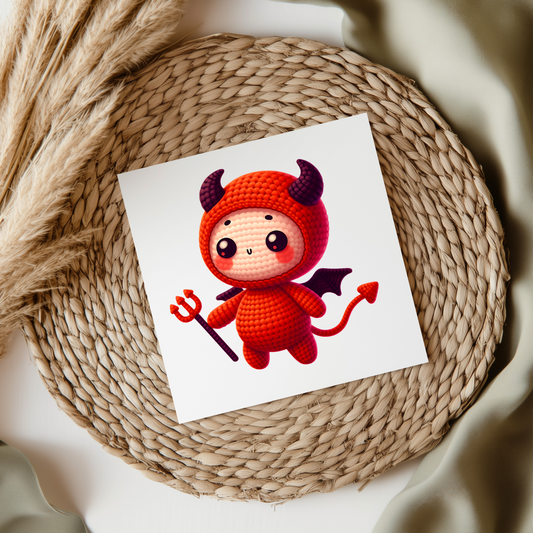 Knitted Style Devil UV DTF Decal