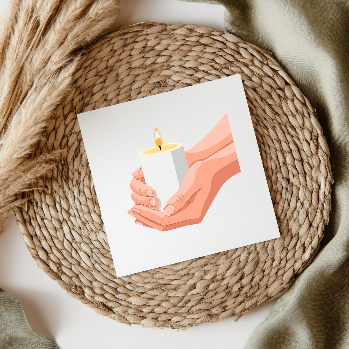 Hands Holding Candle UVDTF Transfer