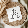 Champagne Glasses With Heart Outline UVDTF Transfer