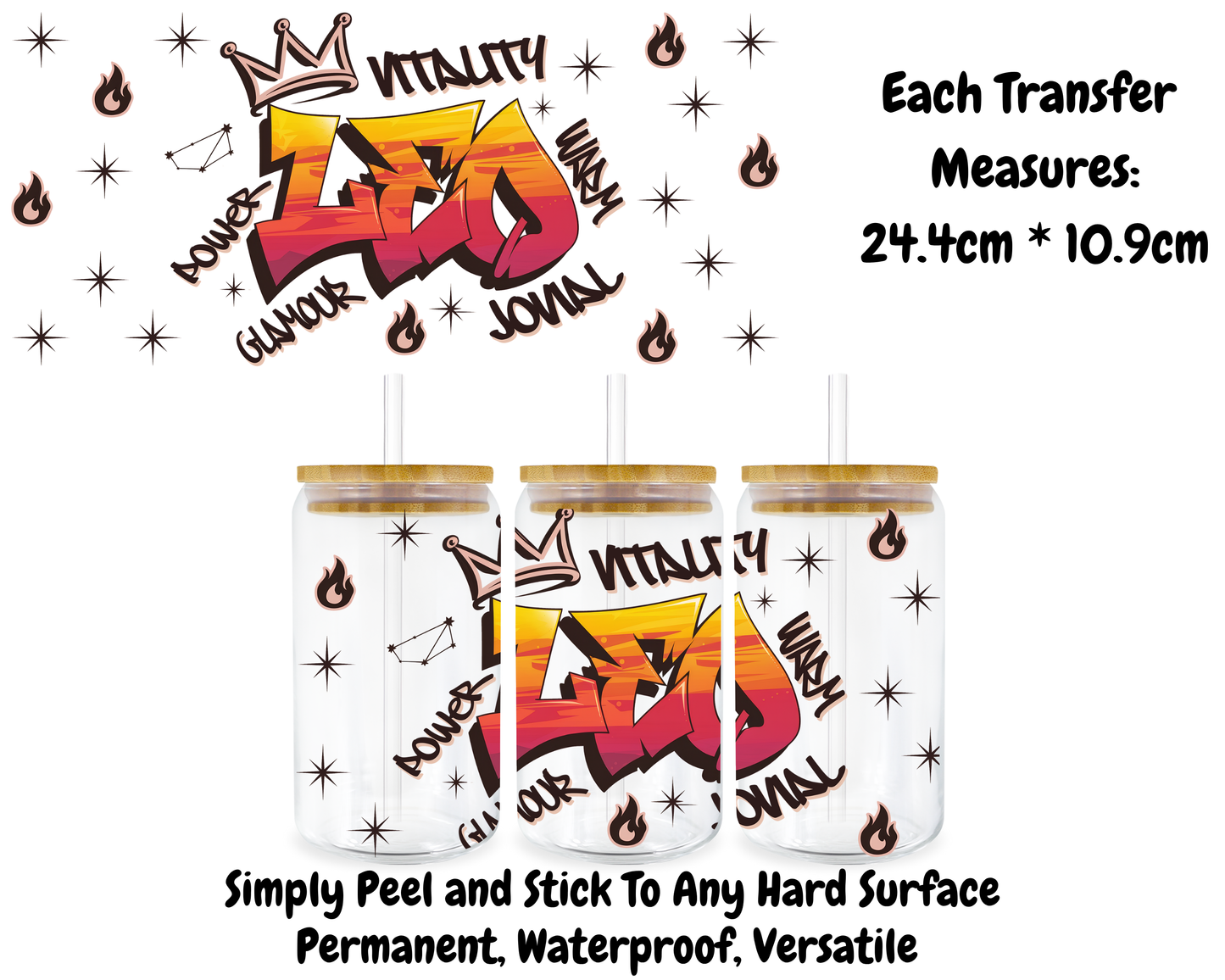 Star Signs - 16oz UV DTF Transfer