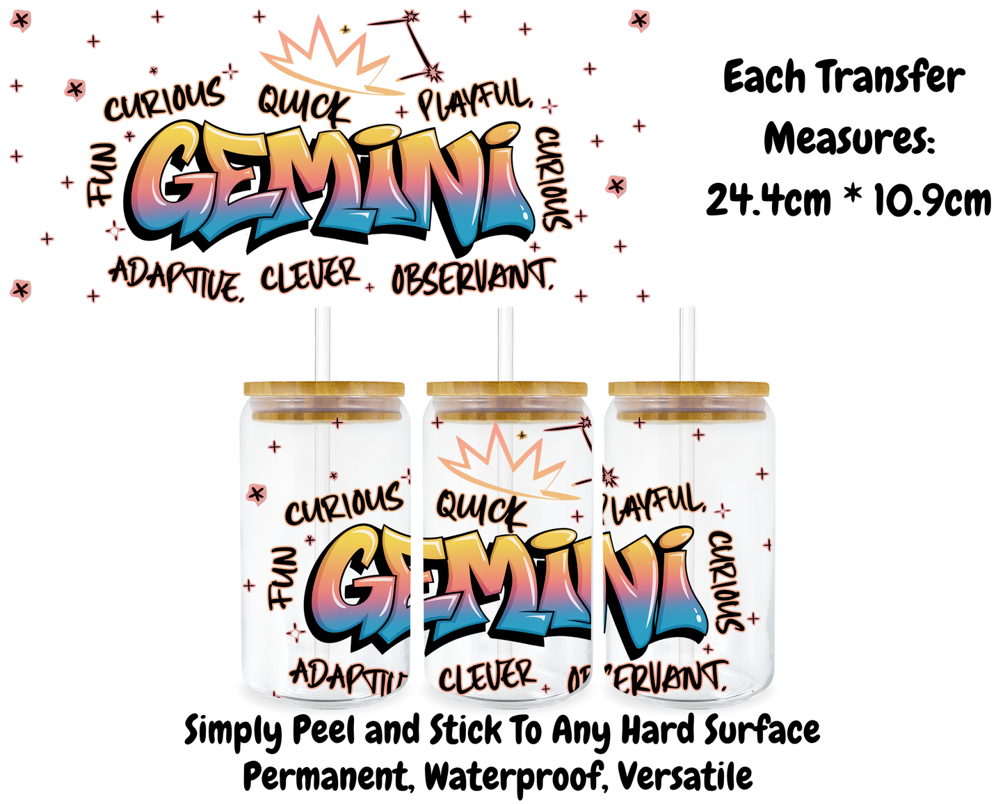 Star Signs - 16oz UV DTF Transfer