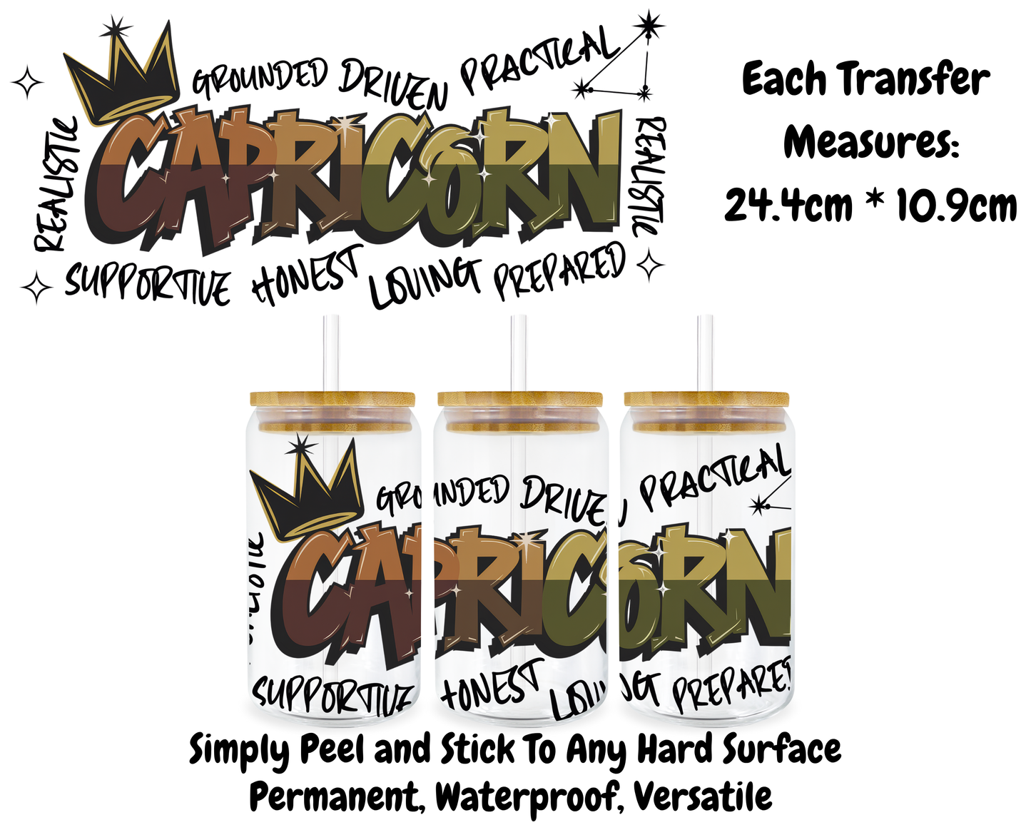 Star Signs - 16oz UV DTF Transfer