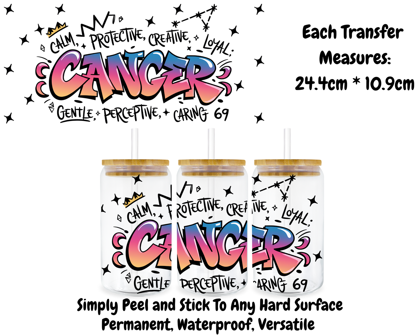 Star Signs - 16oz UV DTF Transfer